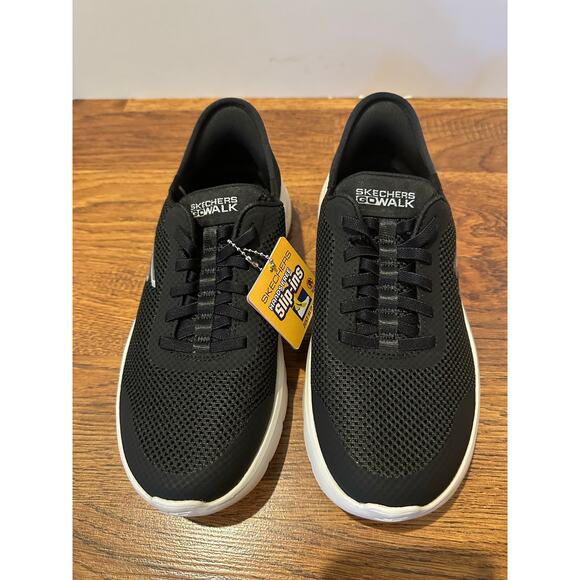 Skechers Go Walk Slip-In Sneakers - Black - Sz 7 Wide Stylish Comfort Shoes NWT - Picture 3 of 11